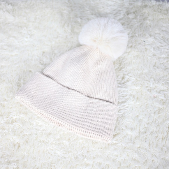 Unisex Beige Kid Button Beanie & Face Covering Set - Picture 3 of 4